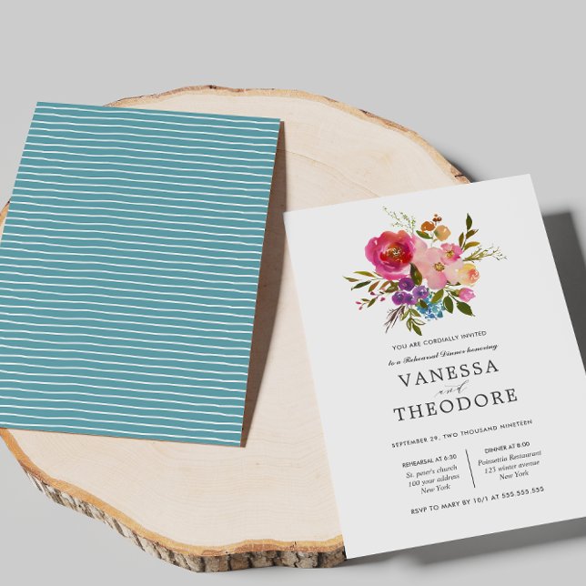 Spring Lush  Bouquet Wedding  Rehearsal Dinner Invitation (Creator Uploaded)