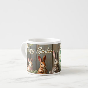 Spring Magic with Blossoms and Bunny Happiness Espresso Cup