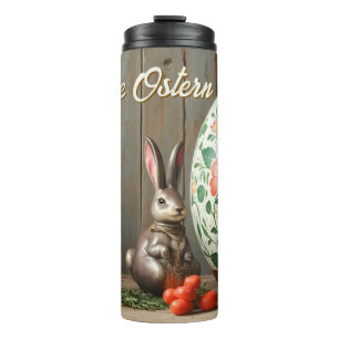 Spring Magic with Blossoms and Bunny Happiness Thermal Tumbler