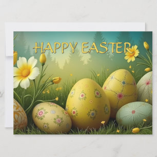 Spring Magic with Easter Eggs in a Sea of Flowers