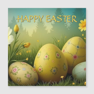 Spring Magic with Easter Eggs in a Sea of Flowers