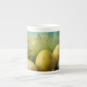 Spring Magic with Easter Eggs in a Sea of Flowers Bone China Mug
