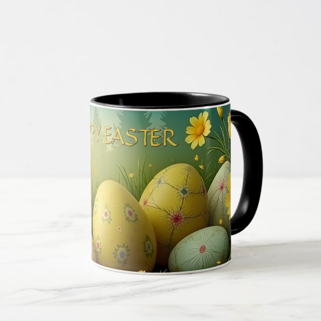 Spring Magic with Easter Eggs in a Sea of Flowers Mug (Front Right)