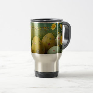 Spring Magic with Easter Eggs in a Sea of Flowers Travel Mug