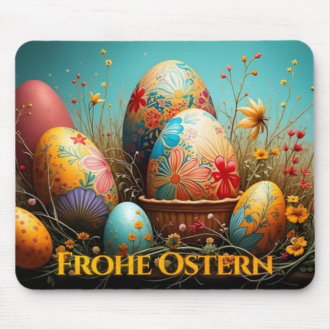 Spring Magic with Easter Eggs Mouse Mat (Front)