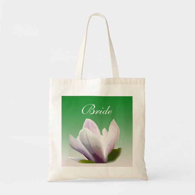 spring magnolia flower bride tote bag (Front)
