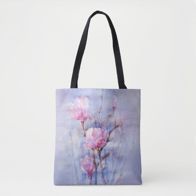 Spring magnolia flowers tote bag (Front)