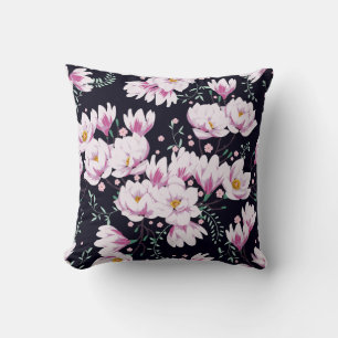 Spring magnolias, elegant fabric design. cushion