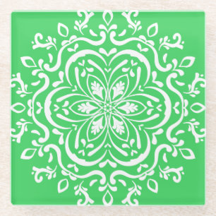 Spring Mandala Glass Coaster