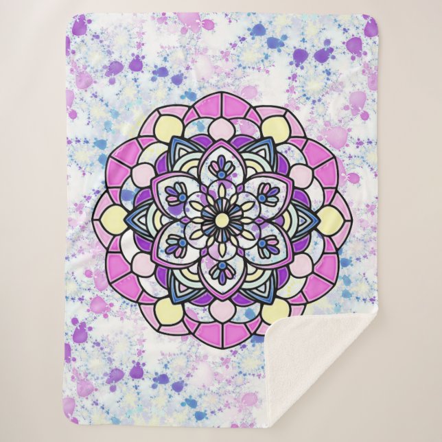 Spring Mandala Sherpa Blanket (Front)