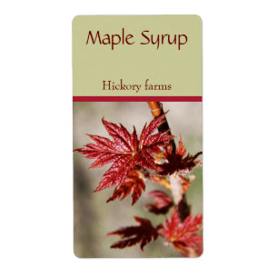 Spring maple leaf maple syrup food label