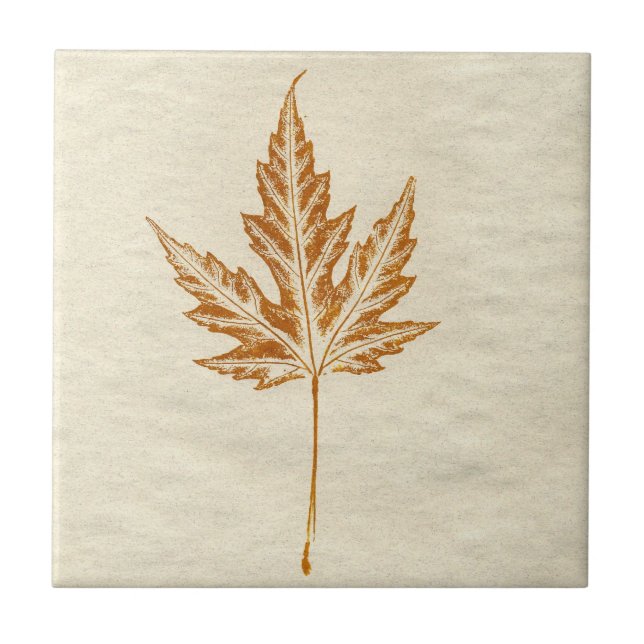 Spring maple leaf nature print  Tile (Front)