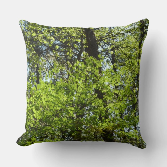 Spring Maple Leaves Nature Cushion (Front)