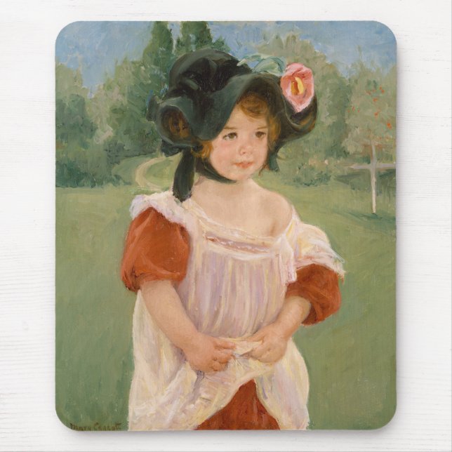 Spring: Margot Standing in a Garden | 1900 Mouse Mat (Front)