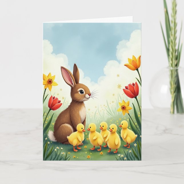 Spring Meadow Animal Card (Front)