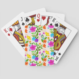Spring Meadow Blooming Wildflowers Garden Playing Cards