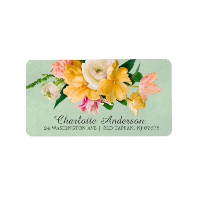 Spring Meadow Floral Bridal Shower Label (Front)