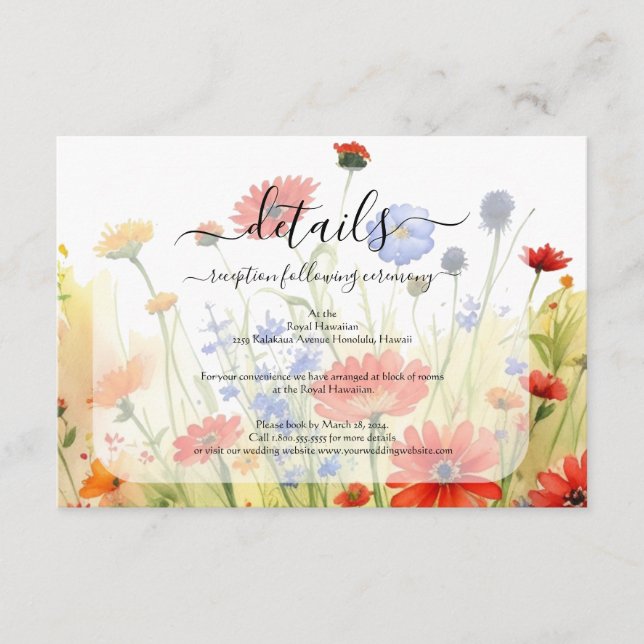 Spring Meadow Wildflowers Enclosure Card (Front)