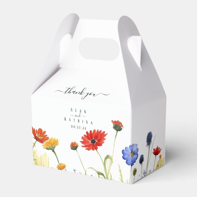 Spring Meadow Wildflowers Favour Gable Box (Front Side)
