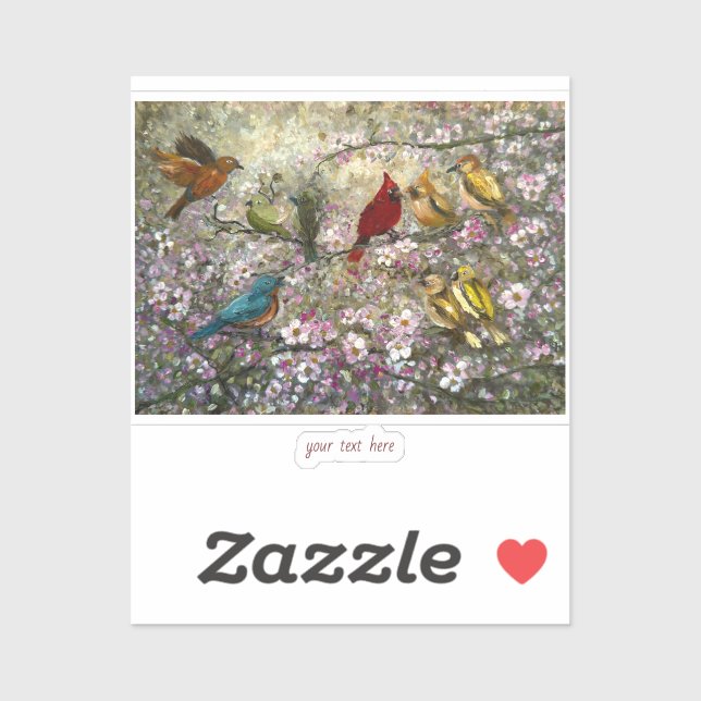 Spring Meet: Colorful Songbirds Bird Lovers Gifts (Sheet)