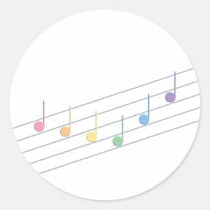 Spring Melody (Linear) Classic Round Sticker