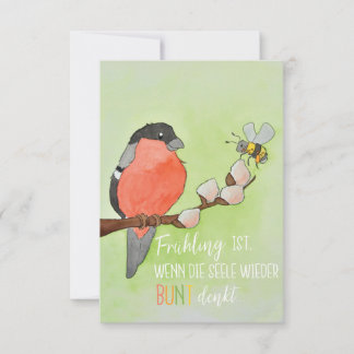 spring menu with bird and bumblebee