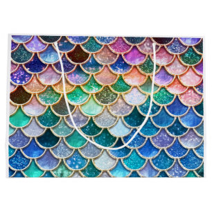 Spring Mermaid Glitter Scales- Mermaidscales Large Gift Bag