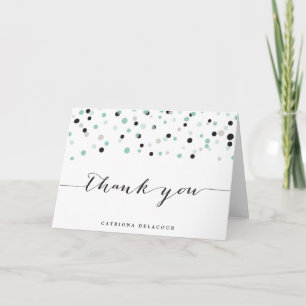Spring Mint Confetti Dots Thank You Card