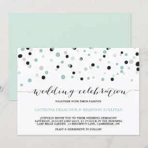 Spring Mint Confetti Dots Wedding Invitation