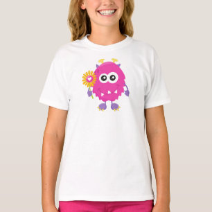 Spring Monster, Pink Monster, Flowers, Horns T-Shirt