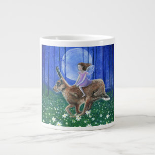 Spring Moon Hare Fairy Large Coffee Mug