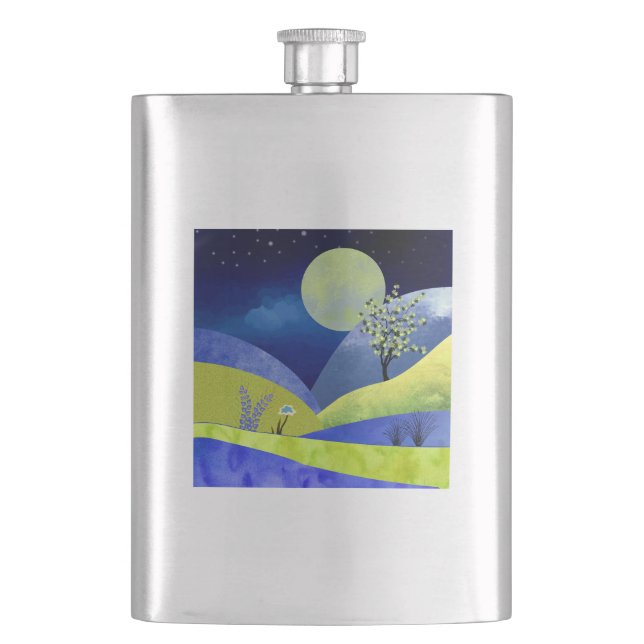Spring Moonrise Hip Flask (Front)