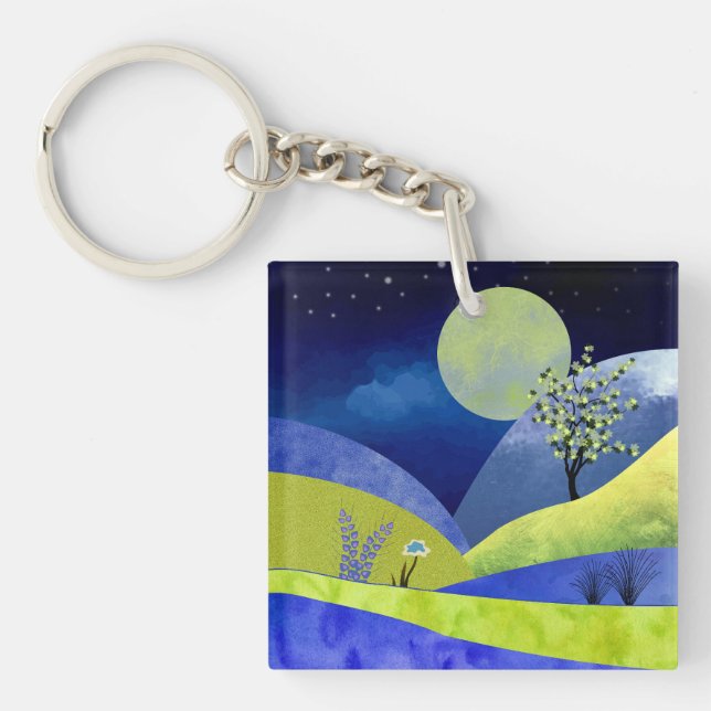 Spring Moonrise Key Ring (Front)