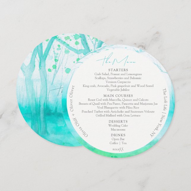 Spring Morning Wedding Circle Menu (Front/Back)