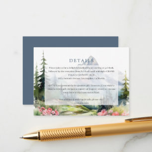 Spring Mountains Floral Wedding Details Enclosure Card