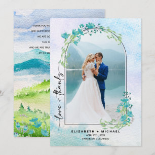 Spring Mountains Wedding Thank You Photo Card
