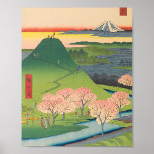 Spring Mt Fuji Vintage Ukiyo-e Japanese Art Poster