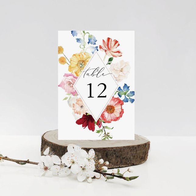 Spring Multi Colour Floral Thicker Table Numbers (Creator Uploaded)