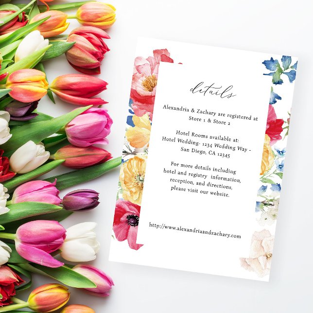 Spring Multi Colour Florals Details Enclosure Card (Creator Uploaded)