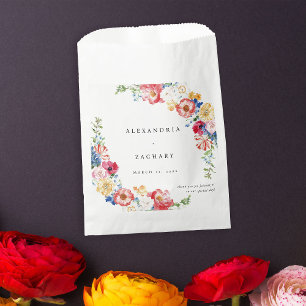 Spring Multi Colour Florals Wedding Favour Bags
