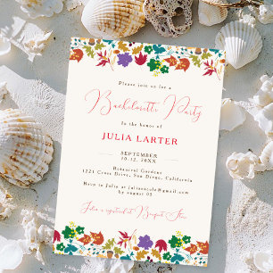 Spring Mustard Purple Flower Bachelorette Party Invitation