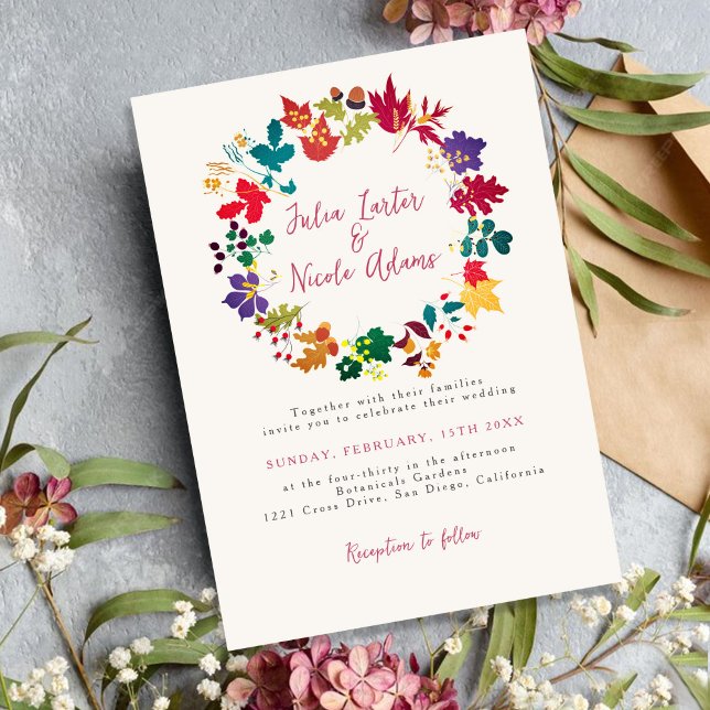 Spring Mustard Purple Meadow Flower Photo Wedding Invitation (Creator Uploaded)