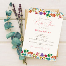 Spring Mustard Yellow Purple Flower Baby Shower