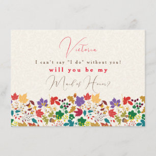 Spring Mustard Yellow Purple Flower BridesmaidCard Menu