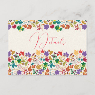 Spring Mustard Yellow Purple Meadow Flower Wedding Enclosure Card