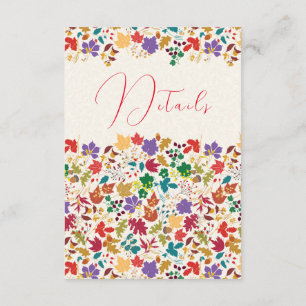 Spring Mustard Yellow Purple Meadow Flower Wedding Enclosure Card