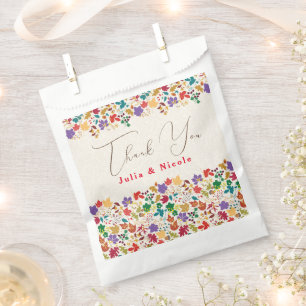 Spring Mustard Yellow Purple Meadow Flower Wedding Favour Bags