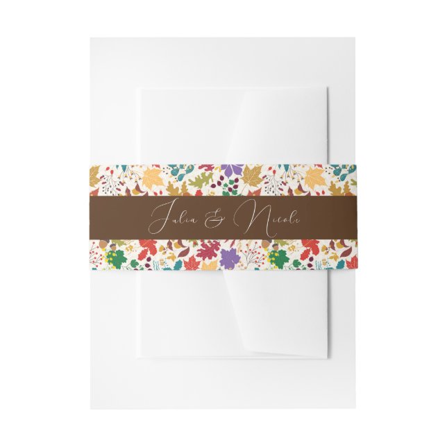 Spring Mustard Yellow Purple Meadow Flower Wedding Invitation Belly Band (Front Example)