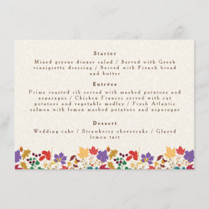Spring Mustard Yellow Purple Meadow Flower Wedding Menu