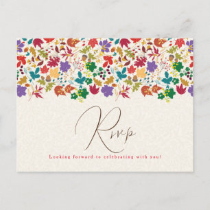 Spring Mustard Yellow Purple Meadow Flower Wedding Postcard